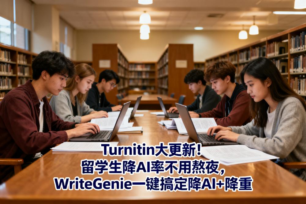 Turnitin 2025终极升级！留学生AI率飙80%？WriteGenie一