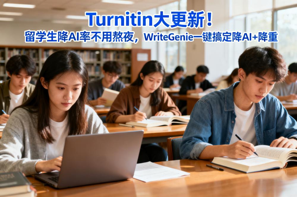 Turnitin大更新！留学生降AI率不用熬夜，WriteGenie一键